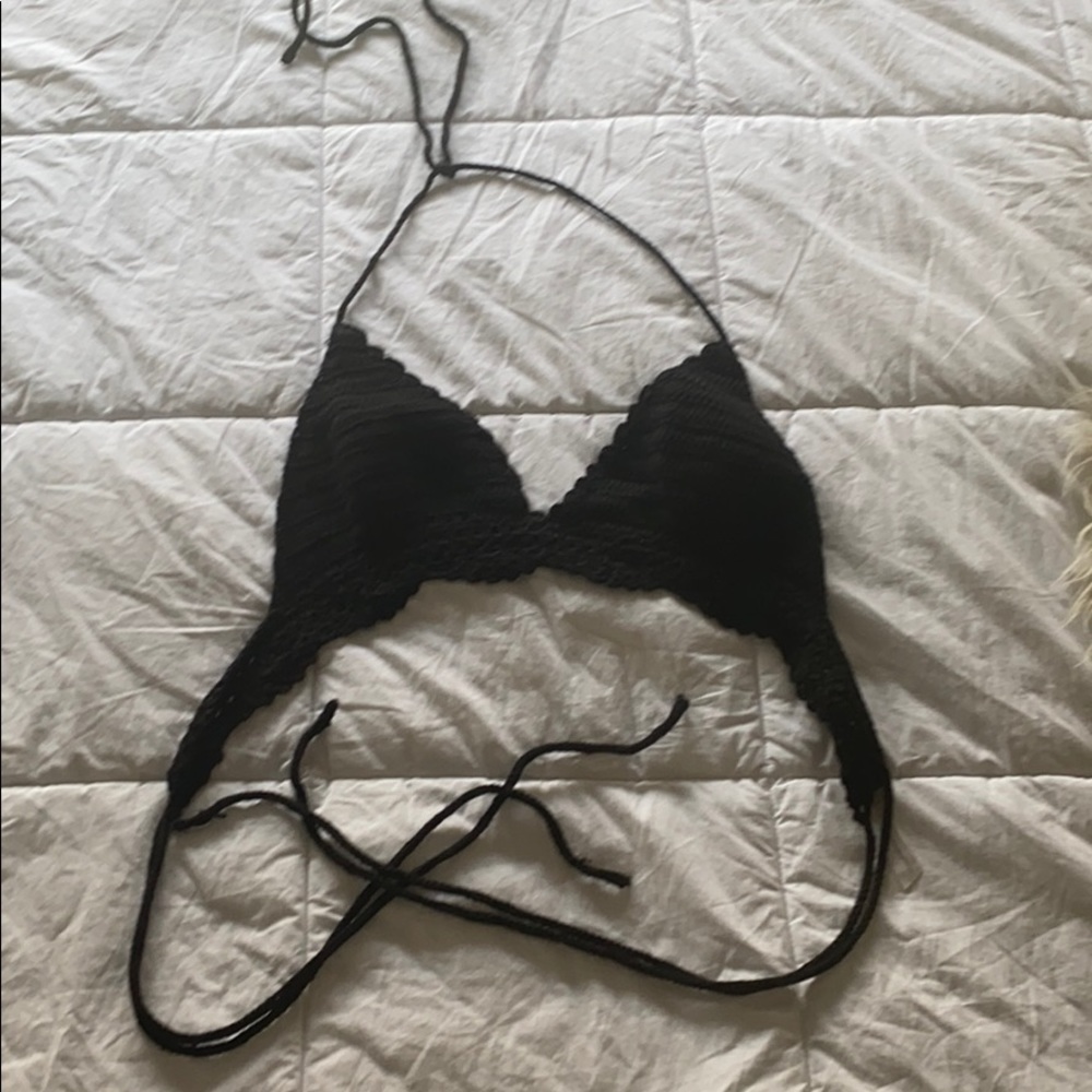 Black halter bralette